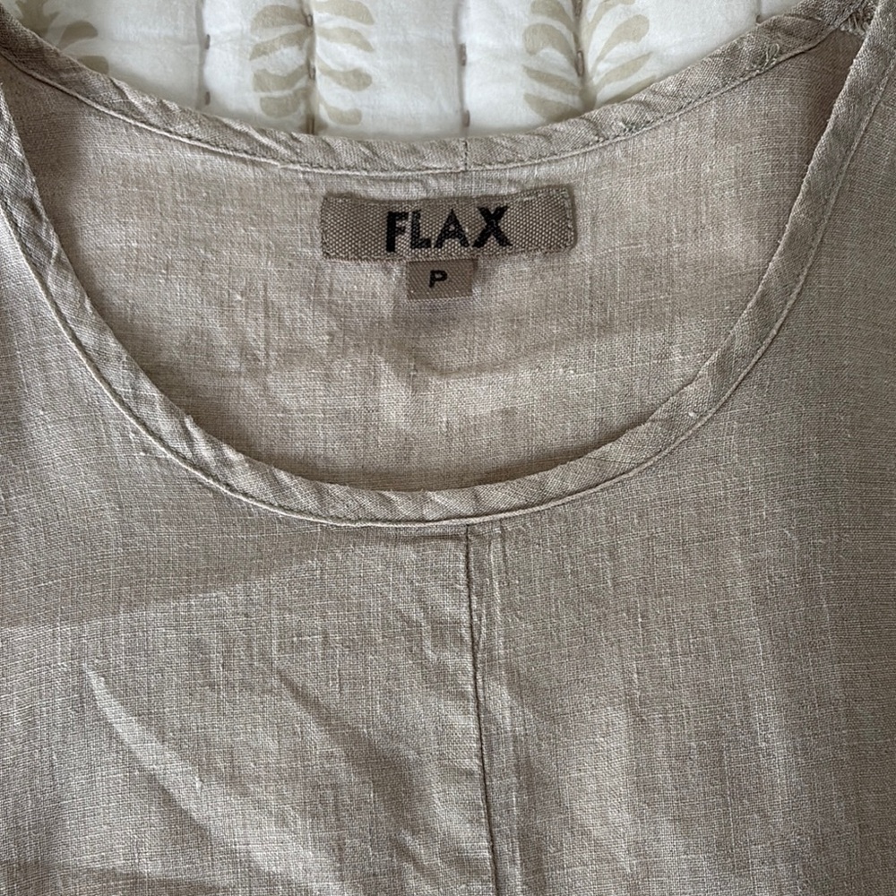 Flax Linen Top in Beige